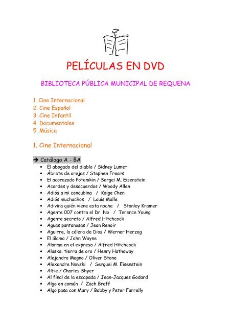 PELÍCULAS EN DVD - Bibliotecas Públicas