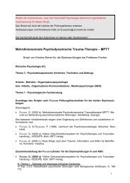 Mehrdimensionale Psychodynamische Trauma-Therapie - MPTT