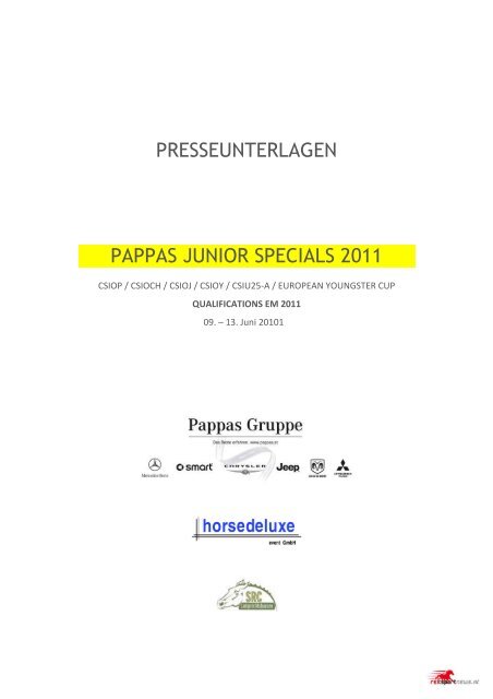 Presseunterlagen Pappas Junior Specials