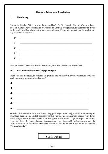 05 - LF6 Thema Stahlbetonbalken-Schueler - Berufskolleg Borken