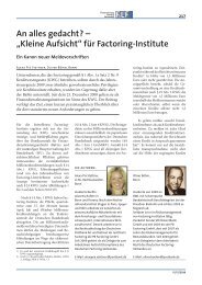 An alles gedacht ? – „Kleine Aufsicht“ für Factoring-Institute