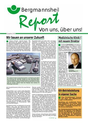Bergmannsheil Report 03/03 - Berufsgenossenschaftlichen ...