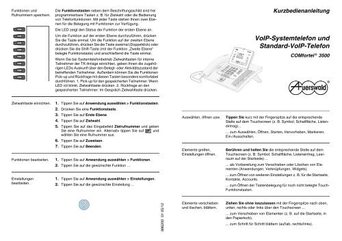 Kurzbedienanleitung COMfortel 3500 - Sipgate