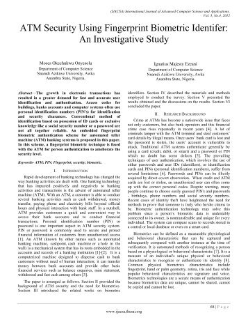 ATM Security Using Fingerprint Biometric Identifer - The Science ...