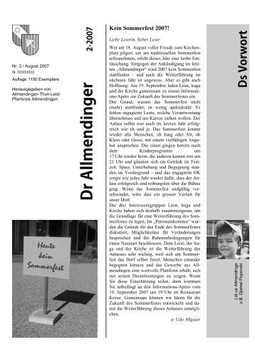 Ausgabe vom Juli 2007 - Allmendingen-Thun