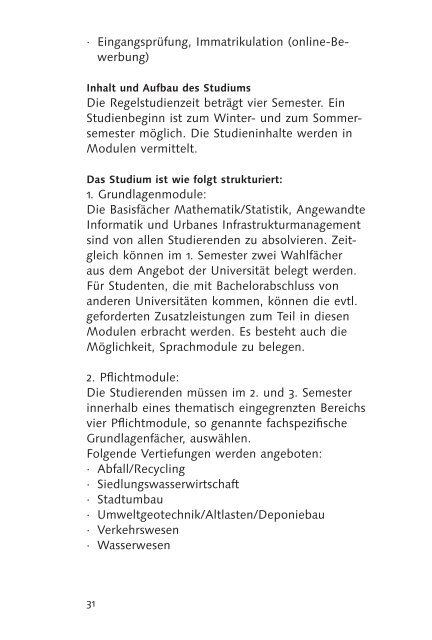 Flyer vom Studiengang