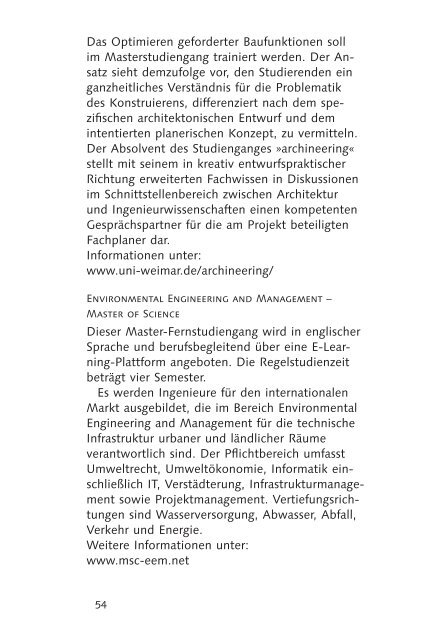 Flyer vom Studiengang