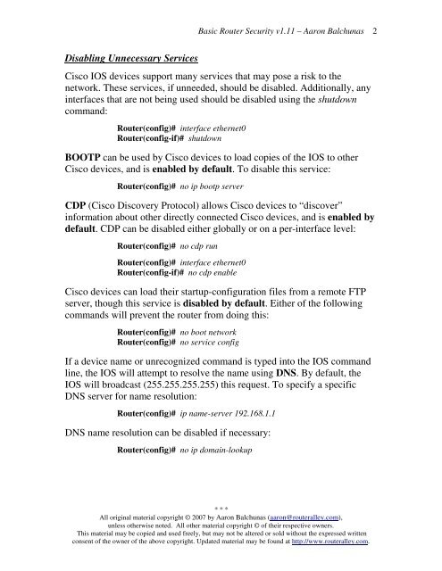 Basic Router Security - Router Alley