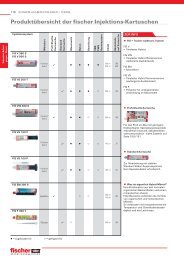 Produktübersicht der fischer Injektions-Kartuschen