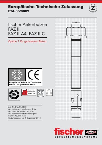 fischer Ankerbolzen FAZ II, FAZ II-A4, FAZ II-C