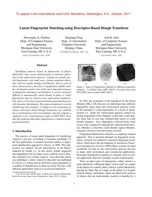 Latent Fingerprint Matching using Descriptor-Based Hough Transform