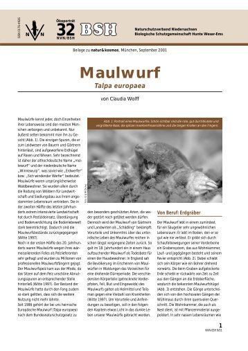 Maulwurf - Biologische Schutzgemeinschaft Hunte Weser-Ems eV ...
