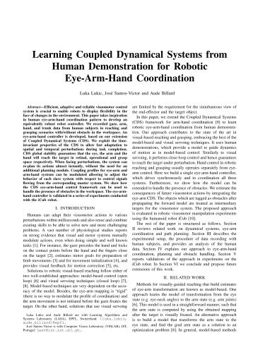 Learning Coupled Dynamical Systems from Human ... - LASA - EPFL