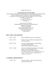 Curriculum Vitae - VA Center for Clinical Management Research ...