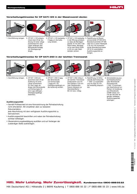 Montageanleitung Hilti Brandschutz- bandage CP 647-I