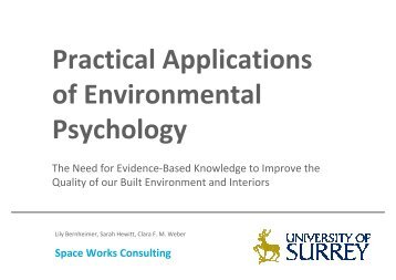 Practical Applications of Environmental Psychology - The Building ...