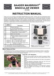 INSTRUCTION MANUAL - Baader Planetarium