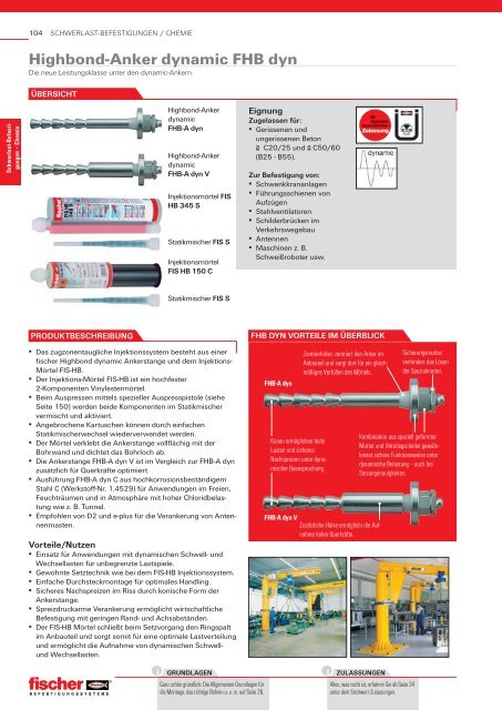 Schwerlast-Befestigungen / Chemie