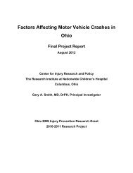 Factors Affecting Motor Vehicle Crashes in Ohio - Ohio Department ...