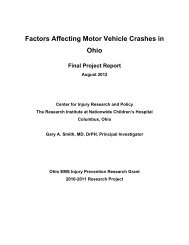 Factors Affecting Motor Vehicle Crashes in Ohio - Ohio Department . 