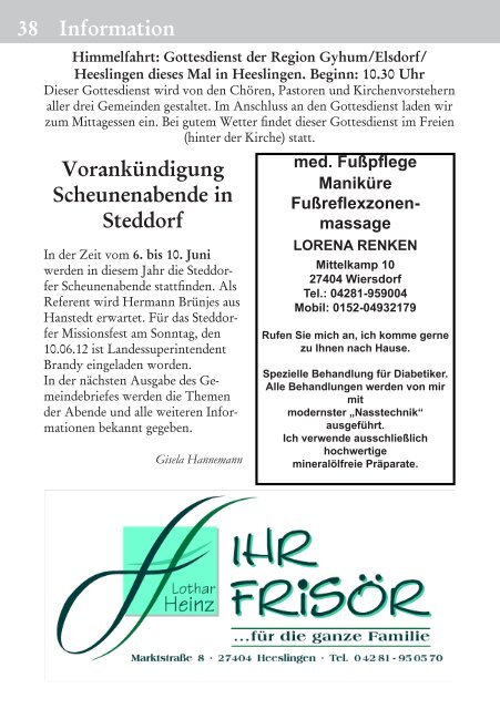 Gemeindebrief (April 2012) - Ev. St.-Viti-Gemeinde Heeslingen