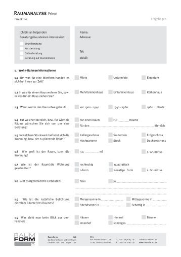 Raumanalyse Privat - RAUMFORM2