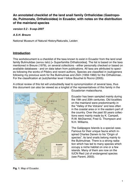 An annotated checklist of the land snail family - Xs4all