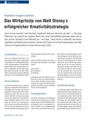 Das Wirkprinzip der Kreativitätsstrategie - Institut für Business-Nlp