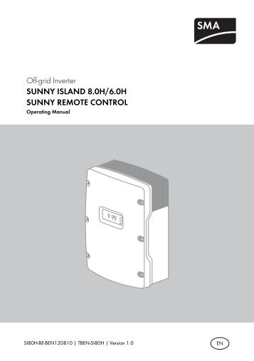 SUNNY ISLAND 8.0H/6.0H / SUNNY REMOTE CONTROL ...