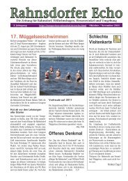 Ausgabe 10/05 - Oktober / November 2010 - Bürger für Rahnsdorf