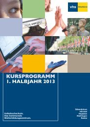 kursprogramm 1. halbjahr 2013 - Volkshochschule Ibbenbüren