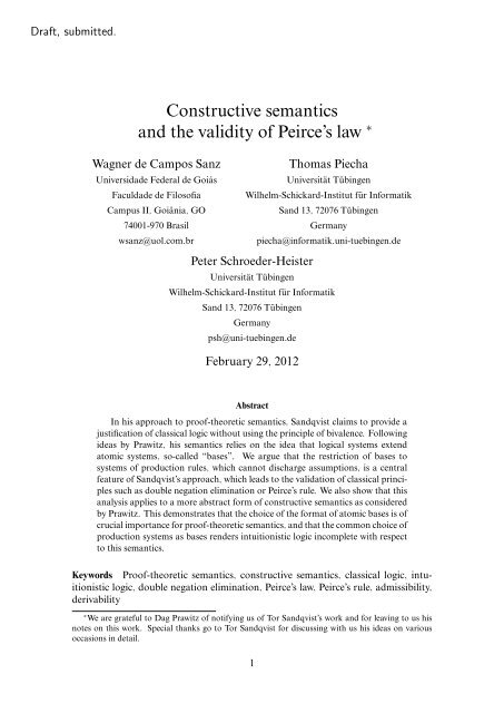 Constructive semantics and the validity of Peirce's law