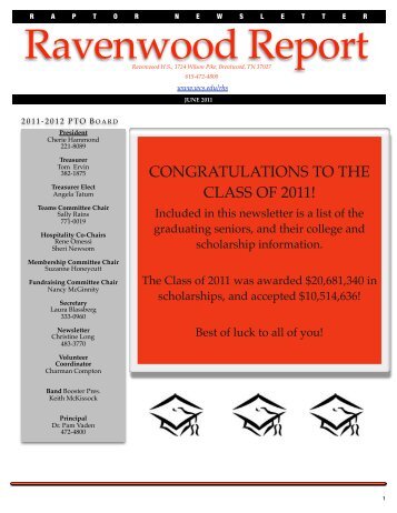 RHS Newsletter Senior edition 2011 - Williamson County Schools