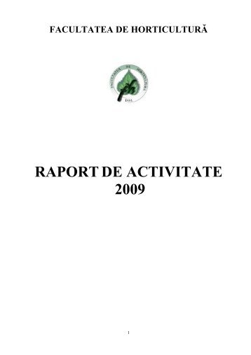 RAPORTDE ACTIVITATE 2009 - Universitatea de ÅžtiinÅ£e Agricole ÅŸi ...