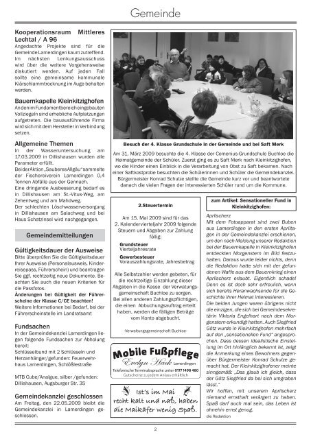 69. Ausgabe vom Mai 2009 - Verwaltungsgemeinschaft Buchloe