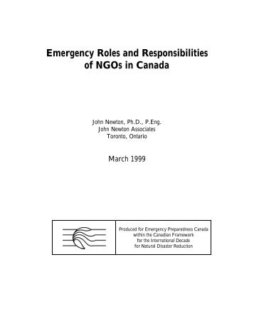 Emergency Roles and Responsibilities of NGOs in Canada