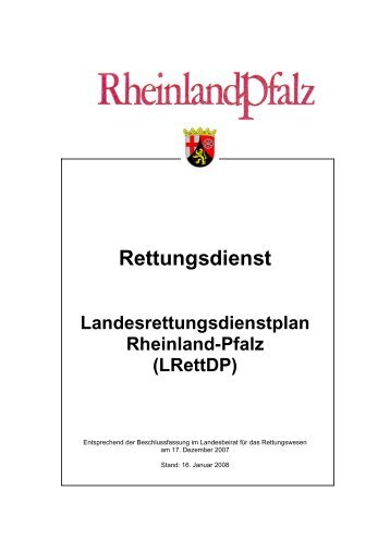 Landesrettungsdienstplan Rheinland-Pfalz - DGKM eV