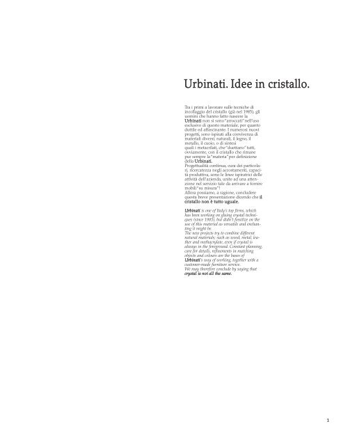 NUOVO LISTINO URBINATI PDF:Layout 1 - Design & Color Co.
