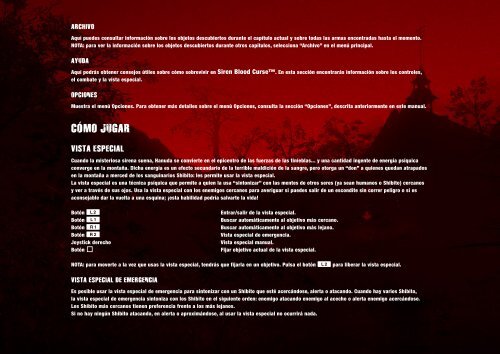 Siren Blood Curse Manual - PlayStation