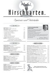 Speisen und Getränke - HirschGarten Restaurant