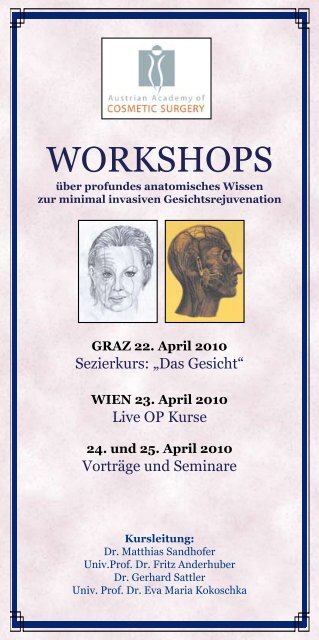 WORKSHOPS - Austrian Academy of Cosmetic Surgery