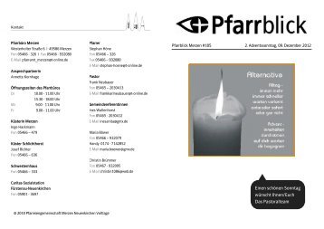 Einen schönen Sonntag wünscht Ihnen/Euch Das ... - Pfarrblick