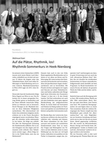 Auf die Plätze, Rhythmik, los! Rhythmik-Sommerkurs in Heek ...