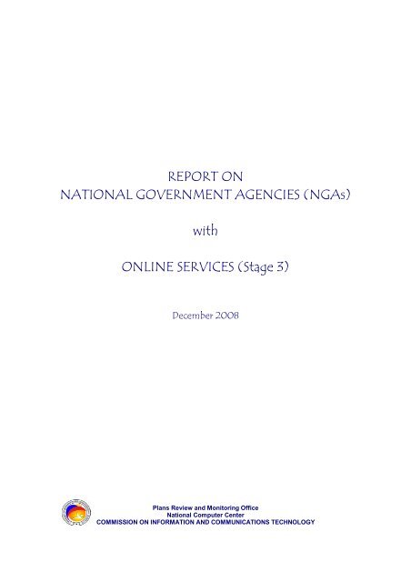 REPORT ON NATIONAL GOVERNMENT AGENCIES (NGAs) with ...