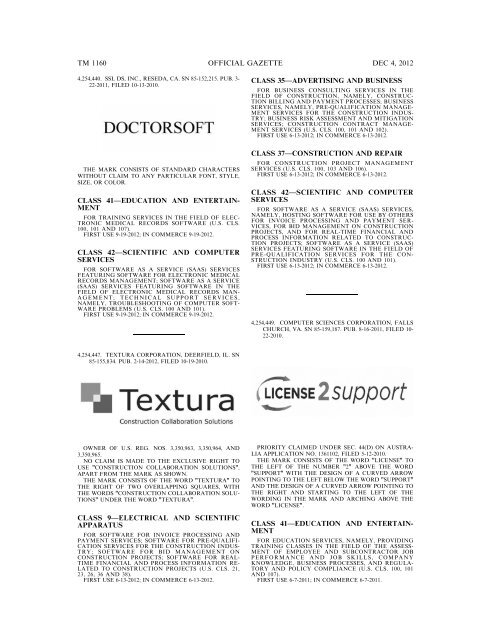 marks published for opposition - U.S. Patent and Trademark Office