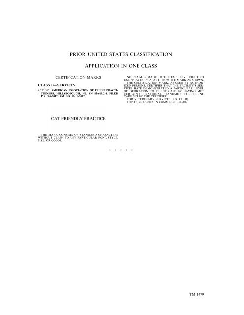 marks published for opposition - U.S. Patent and Trademark Office