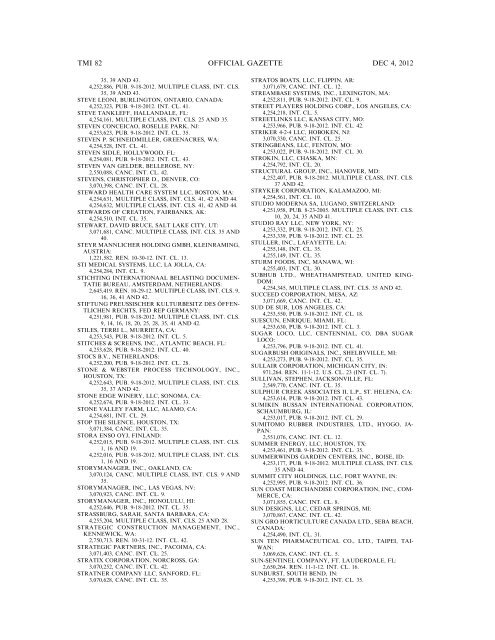 marks published for opposition - U.S. Patent and Trademark Office