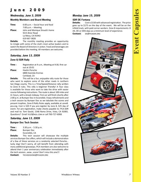 May 2009 - Porsche Club of America | San Diego Region
