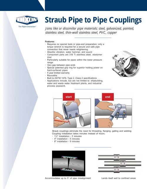 Straub Pipe to Pipe Couplings