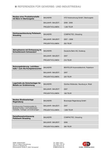 Gewerbe- u. Industriebau - Gebr. Donhauser